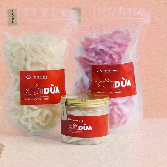 Mứt Tết- Mứt Dừa Dẻo (Hồng hoặc Xanh)
