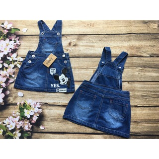 Yếm Jeans bé gái Mickey