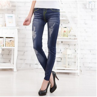 Quần legging giả Jean rách
