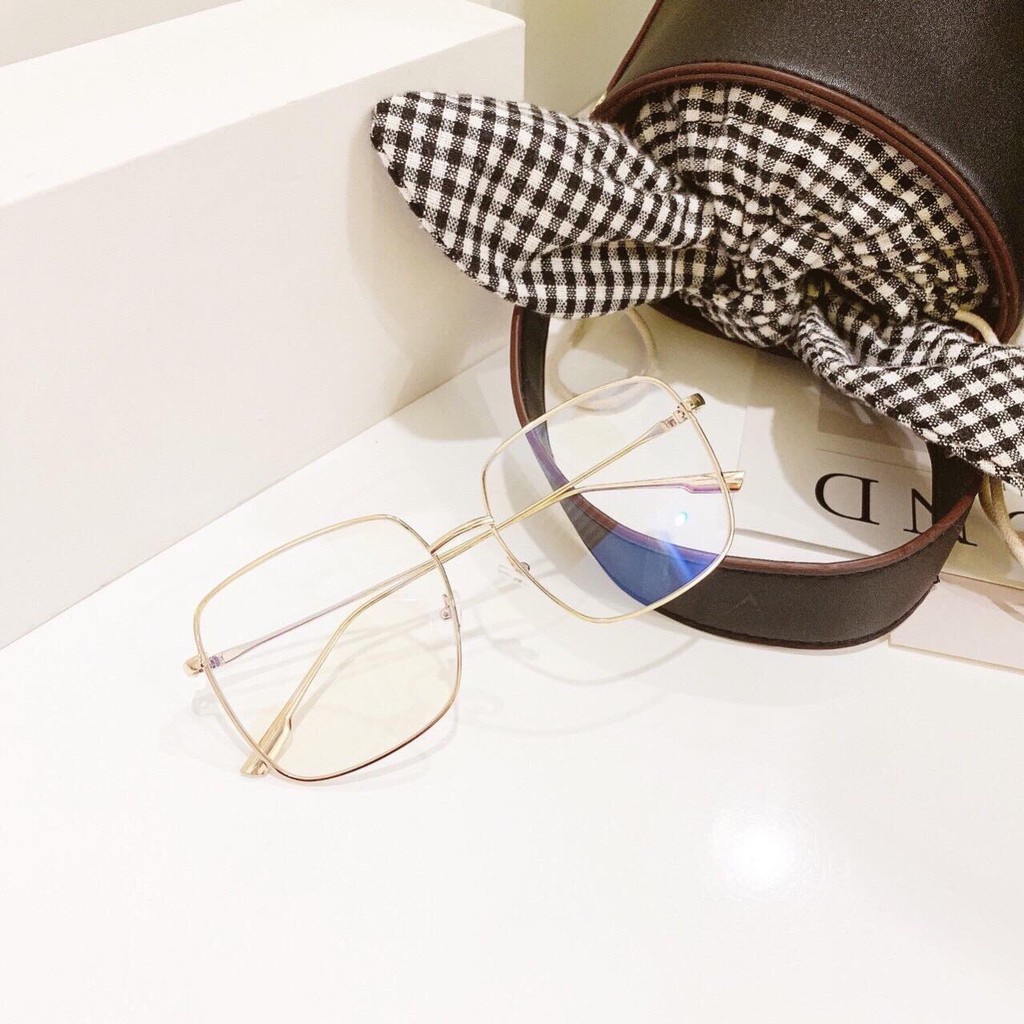 Mắt Kính Thời Trang Hot Girl Gọng Cận Form Vuông K16 Chống Chói Cực Đẹp - Hazo