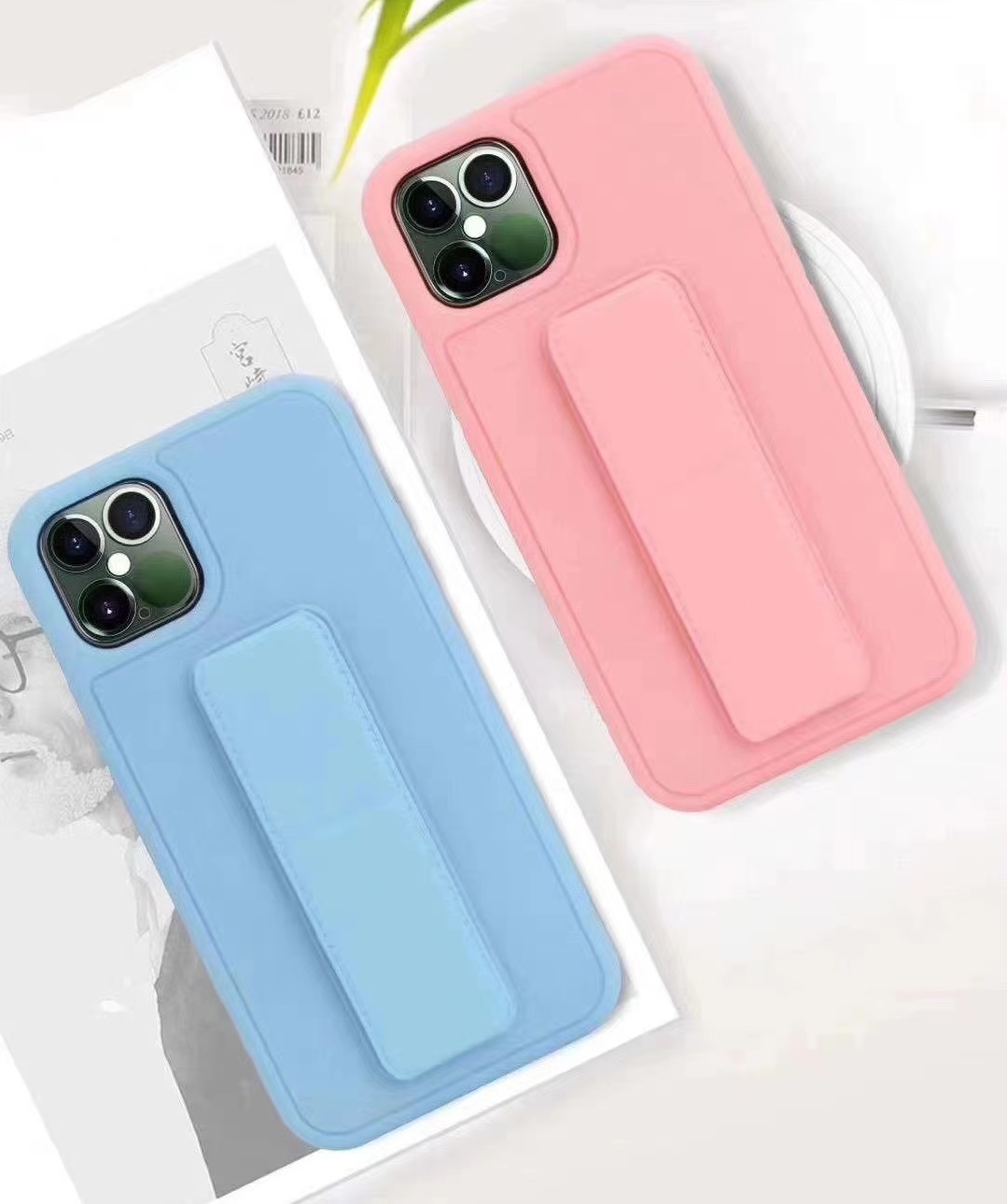 Candy Color Ốp lưng iPhone 11 Soft TPU+PC Case With Holder Apple iPhone XS Max XR Hard Case iPhone 11 Pro Max Phone Cover Shockproof Case