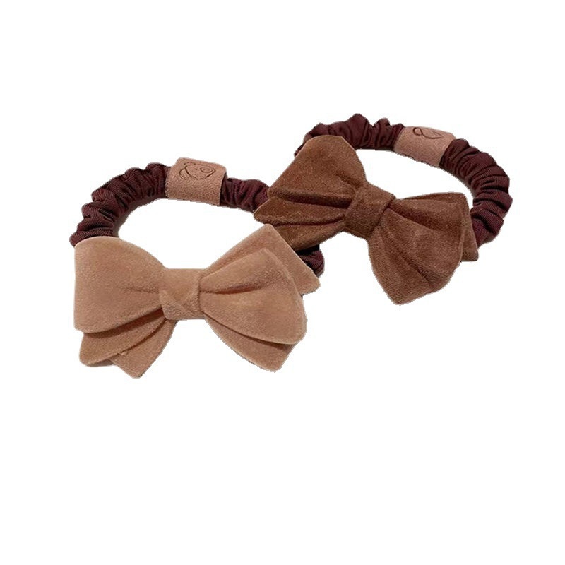 Dây buộc tóc thắt nơ màu sắc thời trang thu đông cho nữ