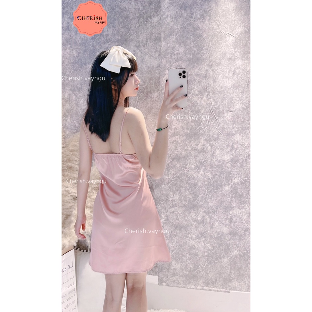 (M. 120) Váy ngủ sexy lụa cao cấp kiểu basic Đầm mặc nhà gợi cảm quyến rũ