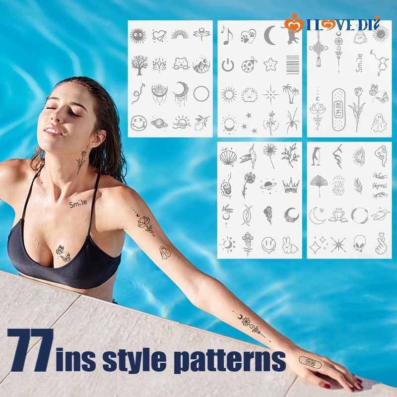 Miếng Dán Hình Xăm Tạm Thời Họa Tiết Hoạt Hình Dễ Thương Chống Thấm Nước Dùng Một Lần