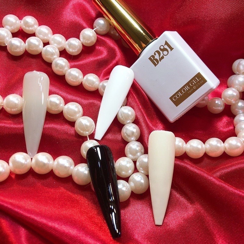 Sơn B281 Đen Trắng . Sơn Gel Đen , Trắng , Nước Gạo , Trắng Đục 15ml
