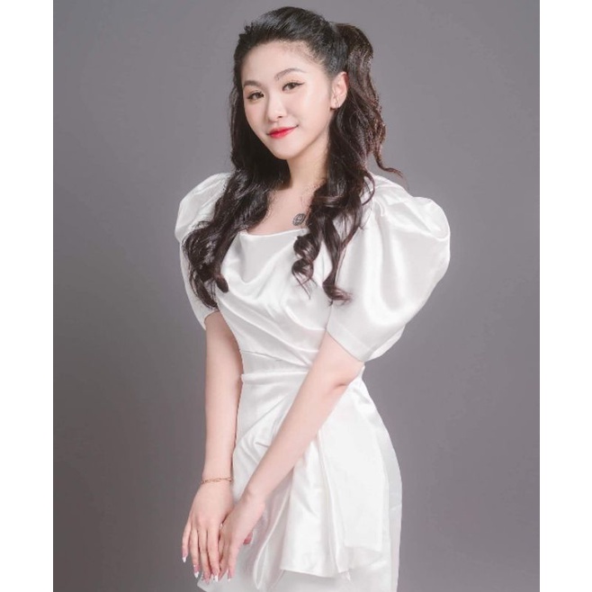 Đầm body nhún eo cổ vuông sang chảnh, chất orzanga mềm mịn Alice - BT015