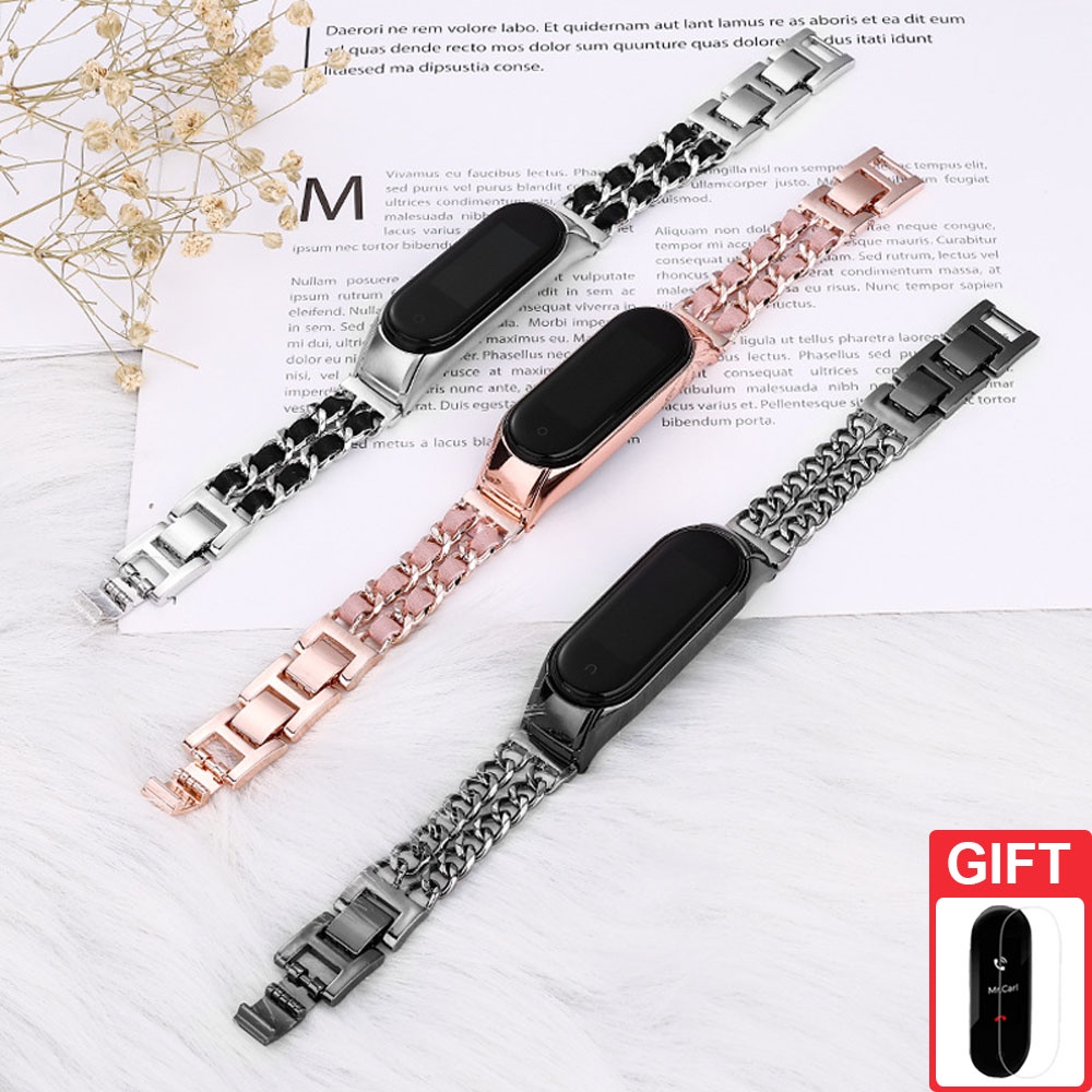 Dây Đeo Inox Sang Trọng Cho Đồng Hồ Thông Minh Xiaomi Mi Band 7 6 5 4 3