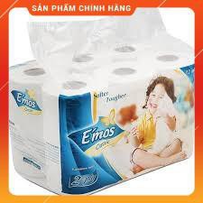 Giấy Vệ Sinh E'Mos Classic Xanh 2 Lớp (Lốc 12 Cuộn)