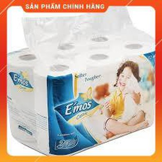 Giấy vệ sinh e'mos classic xanh 2 lớp