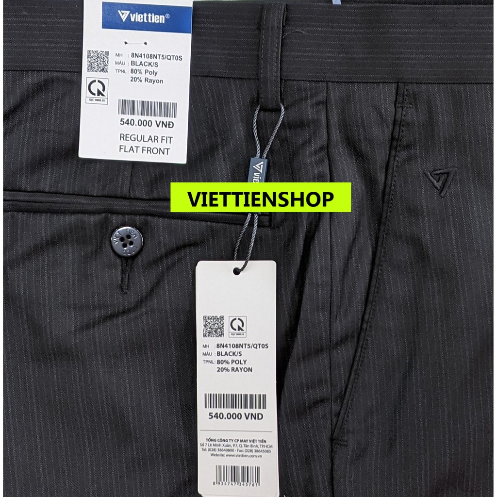 (4108 QTRF) QUẦN TÂY VIỆT TIẾN KHÔNG LY (ÔM VỪA - REGULAR FIT)