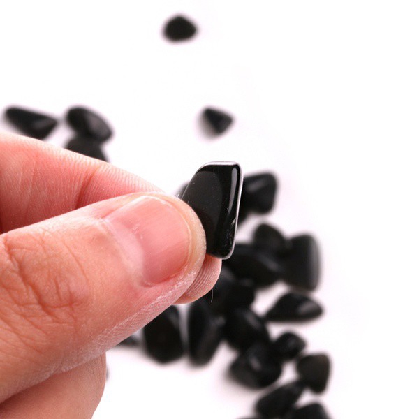 Sỏi đá Obsidian nguyên chất màu đen cao cấp 50g