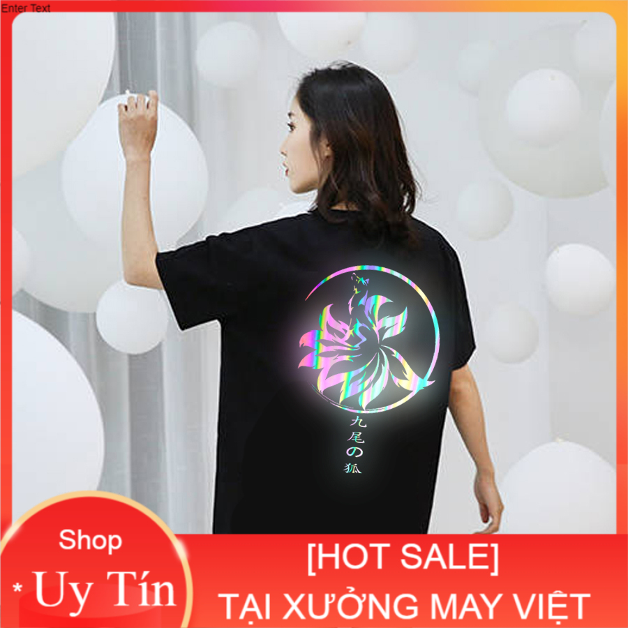 [HOT SALE] Áo thun phản quang 7 màu tay lỡ nam nữ Cáo Chín Đuôi