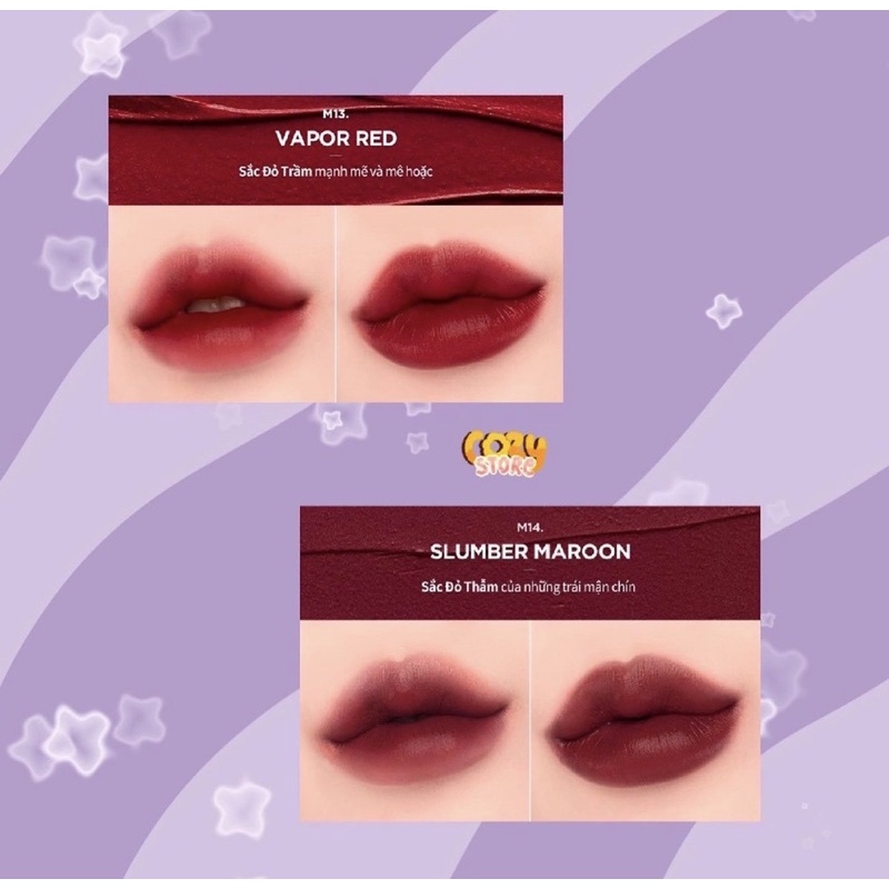 Son Kem Lì Merzy Dreamy Late Night Mellow Tint Mịn Mượt Nhẹ Môi Cozy Store SP000050-55