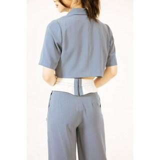 Áo croptop cổ 2 ve 2C CCHAT