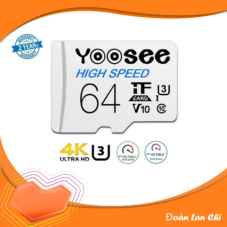 Thẻ nhớ microSDXC Yoosee 64GB tốc độ cao chuyên dụng cho camera, điện thoại - Hàng chính hãng | WebRaoVat - webraovat.net.vn