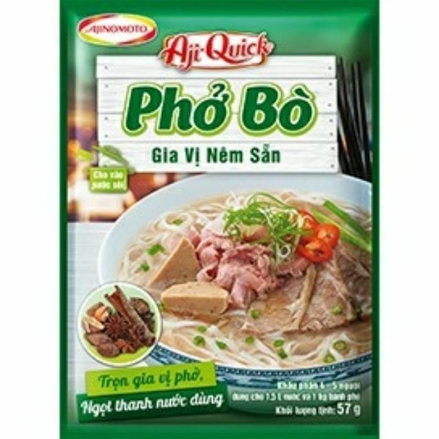 Gia vị Phở bò nêm sẵn Aji Quick 57g