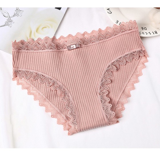 Quần lót nữ, quần cotton tăm viền ren nơ nâng mông kháng khuẩn MS563 | BigBuy360 - bigbuy360.vn