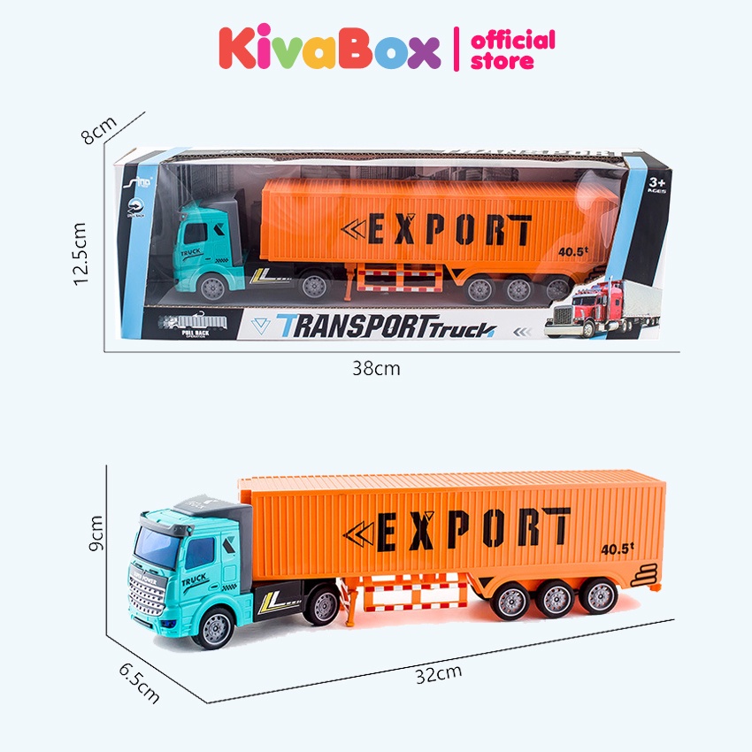 Xe container đồ chơi trẻ em KIVABOX, kích thước lớn, siêu bền bỉ và an toàn cho trẻ