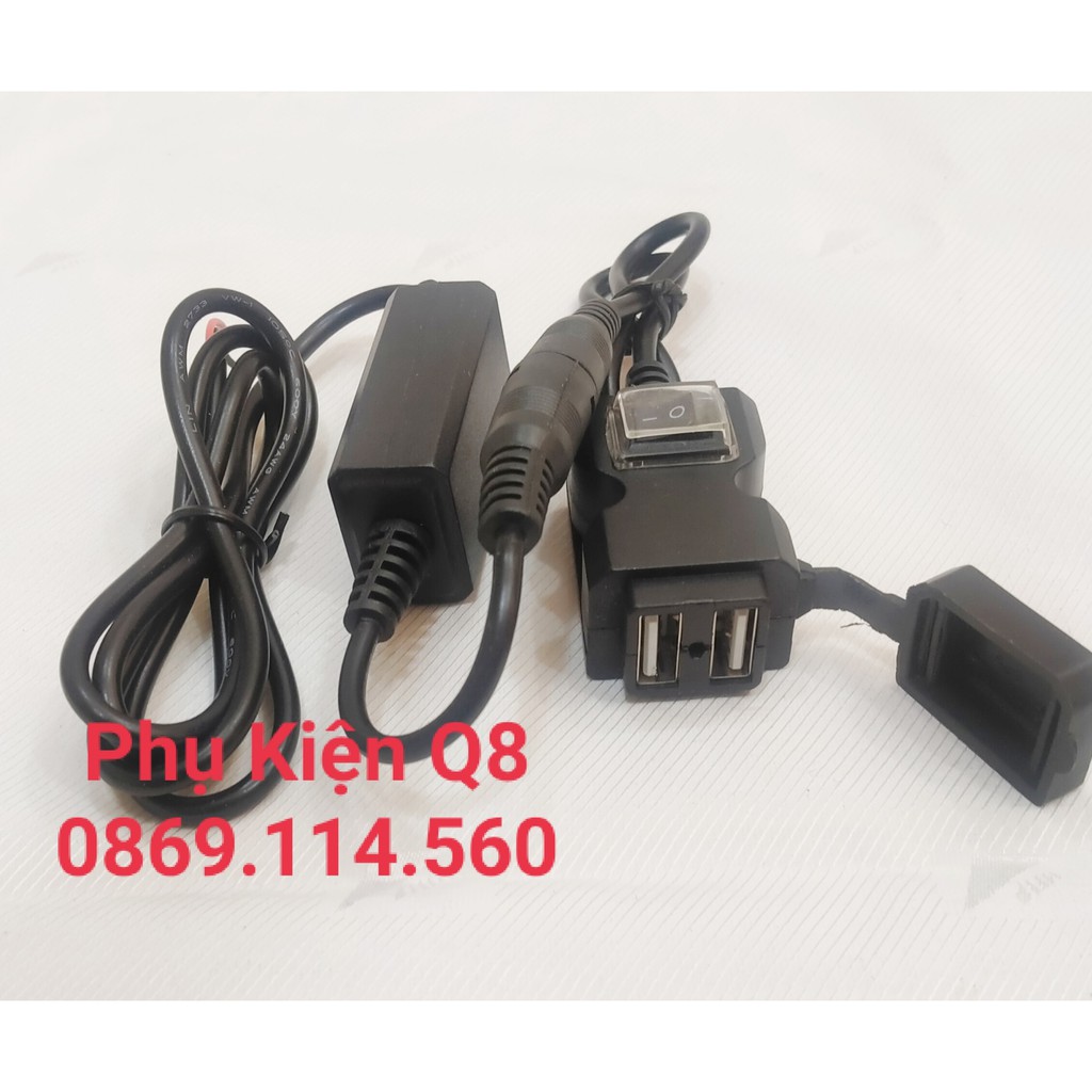 Sạc điện thoại trên xe máy MLD-3021, 2 cổng USB