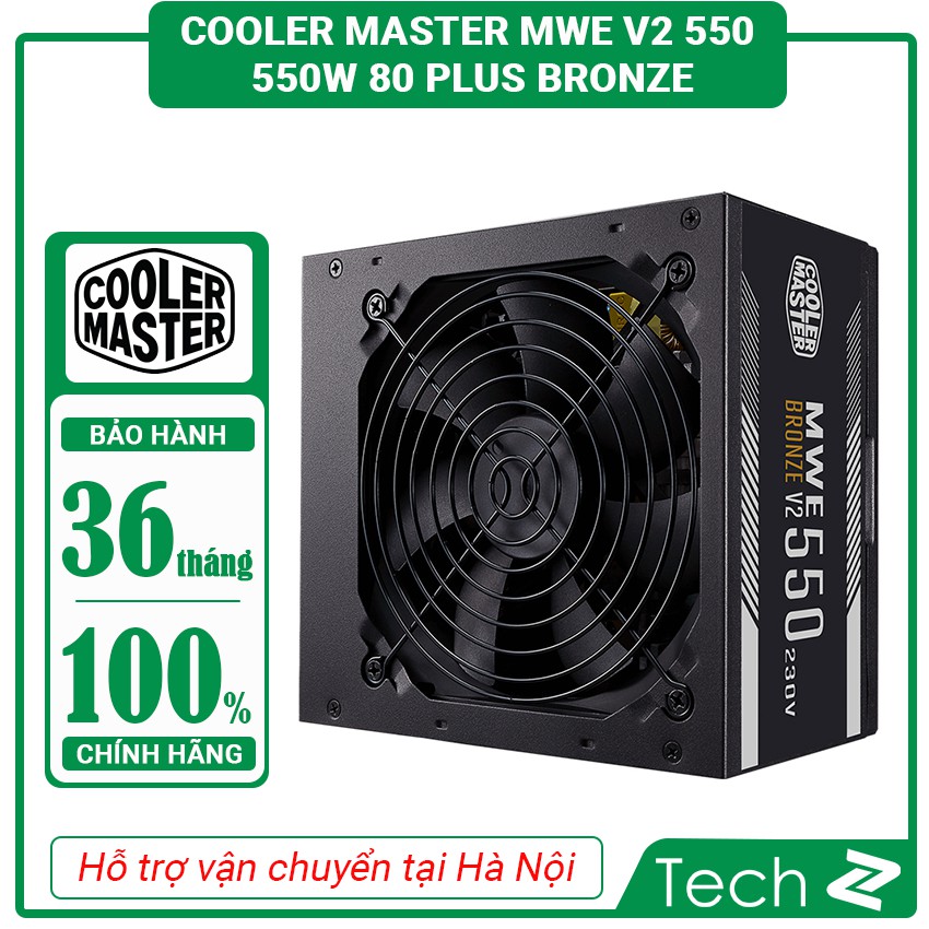Nguồn máy tính Cooler Master MWE V2 230V 550 550W Plus Bronze  (80 Plus Bronze/Màu Đen)
