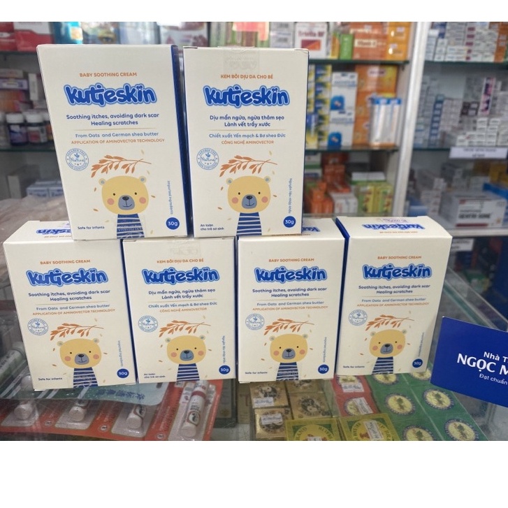 Kem bôi dịu da KutieSkin , mẫn ngứa , ngừa thâm sẹo, lành vết trầy xước , chiết xuất yến mạch chai 30g