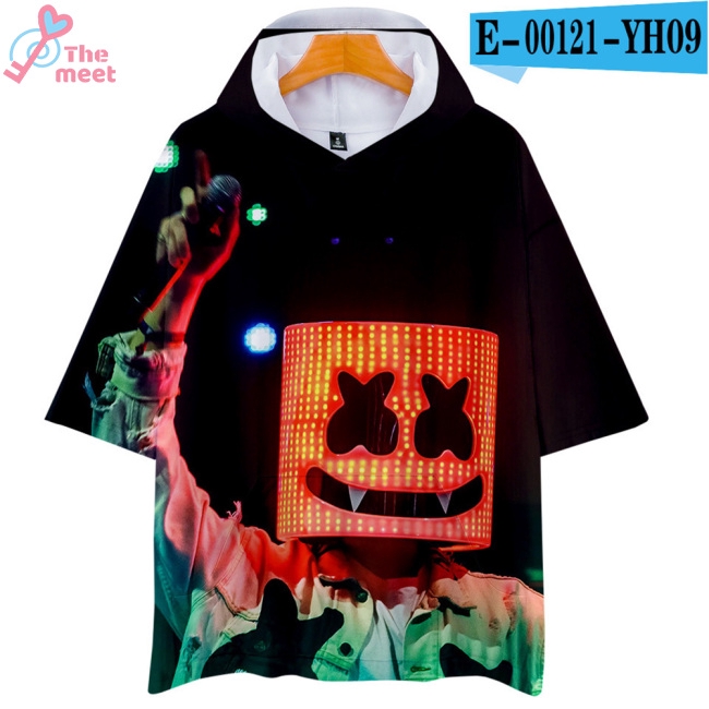 Áo thun hoodie dài tay in hình DJ Marshmello 3D thời trang cho nam nữ