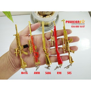 Móc khóa Pubg SKS / M416 / AWM / K98 / S686 vàng óng cực chất - Chất liệu kim loại - sơn tĩnh điện cực bền