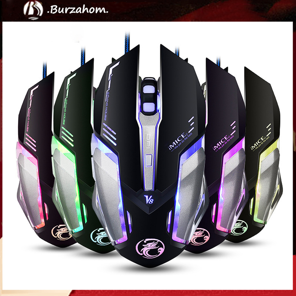 Chuột Chơi Game Chuyên Nghiệp Mimice V8 Có Đèn Led Và Phụ Kiện