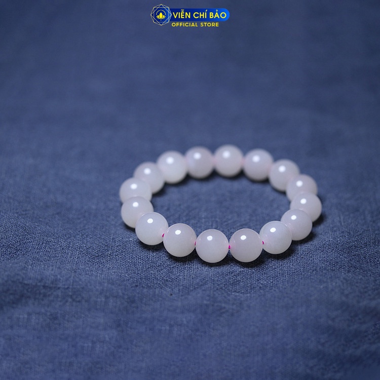 Vòng tay đá phong thủy hồng 12MM chất liệu đá tự nhiên thời trang nữ phụ kiện trang sức Viễn Chí Bảo V000095