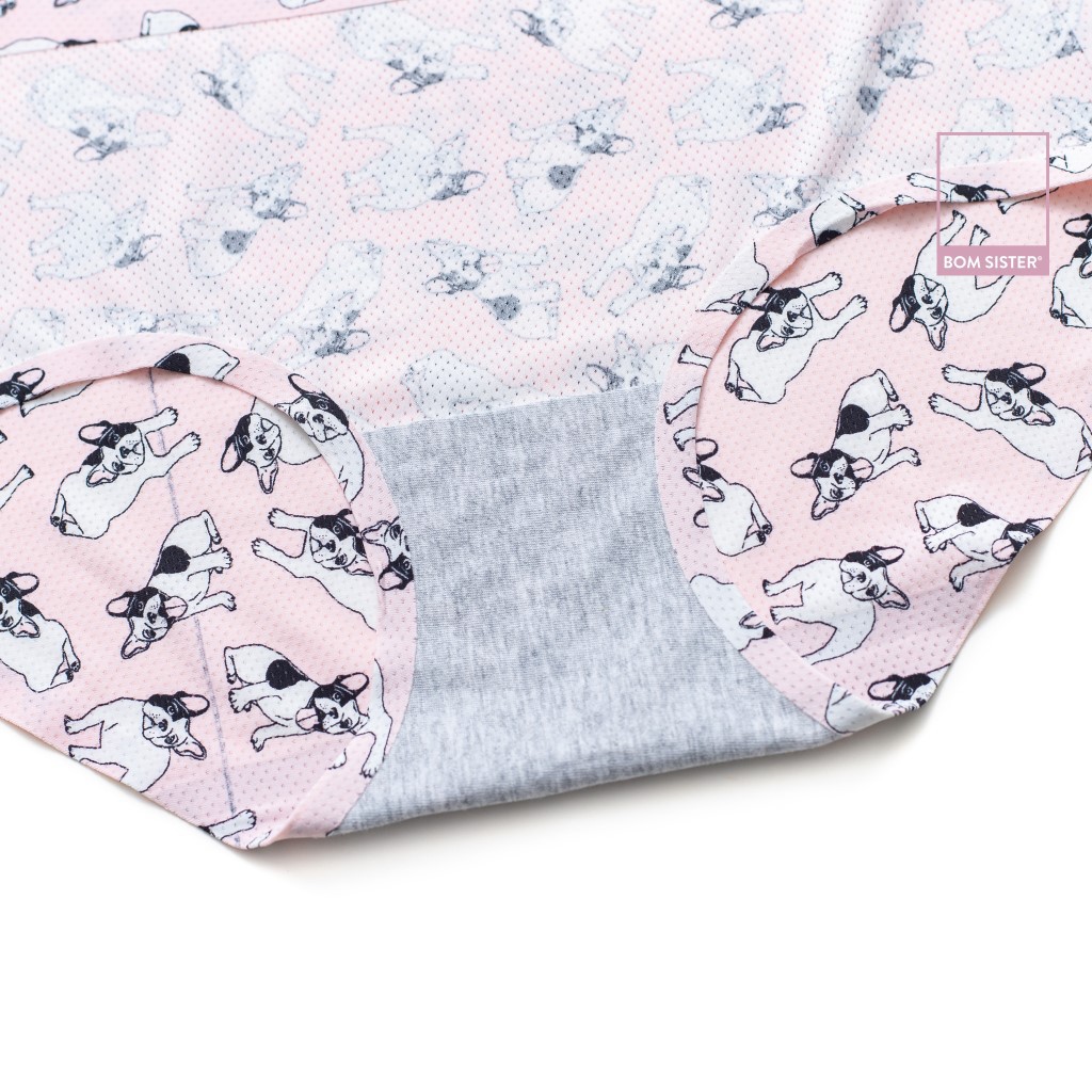 Quần lót su đúc thông hơi ép viền hoạ tiết dễ thương BOM SISTER MUQ5875