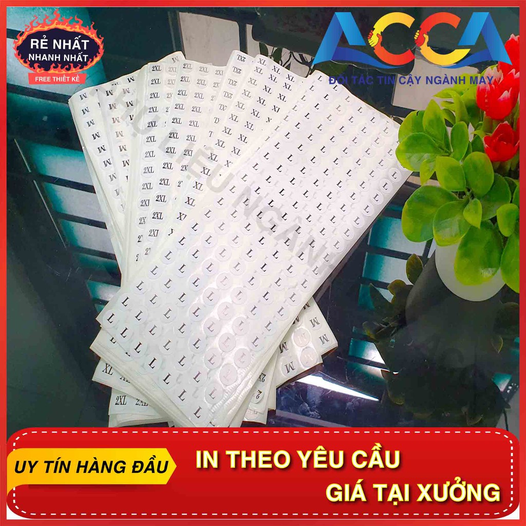 [ GIÁ LẺ RẺ NHƯ GIÁ SỈ ] DECAL TEM SIZE _ DÁN SIZE QUẦN ÁO _140 MIẾNG DECAL SIZE _NHẬN IN NHÃN MÁC THEO YÊU CẦU_