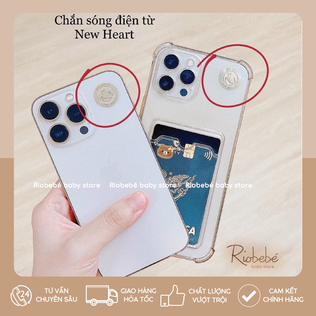 Chắn sóng điện từ từ điện thoại, thiết bị điện tử 24K Gold New Heart Hàn Quốc