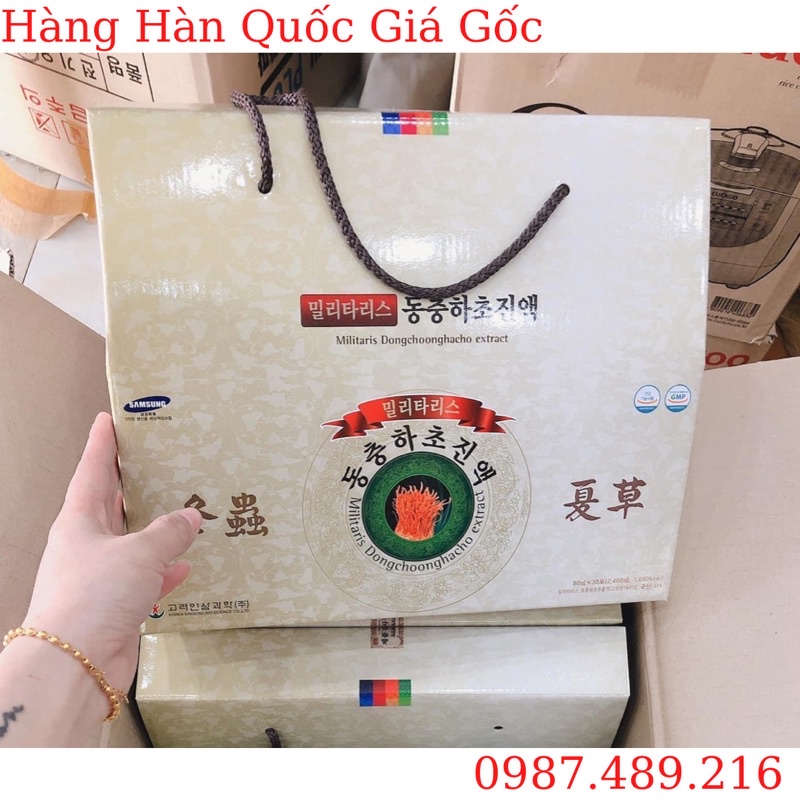 [SỈ TẬN GỐC]Nước Đông trùng Hạ thảo quai xách Hàn Quốc, Hộp 30 gói