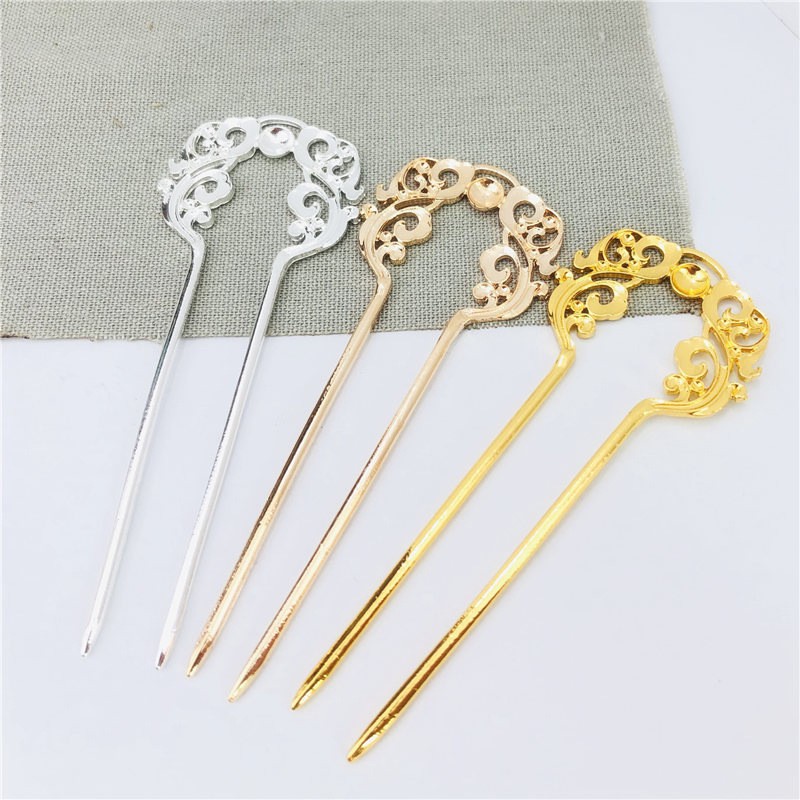1 cán trâm đúc họa tiết đôn hoàng 40*105mm nguyên liệu làm trâm làm trang sức cổ trang cosplay cổ phục có màu KC