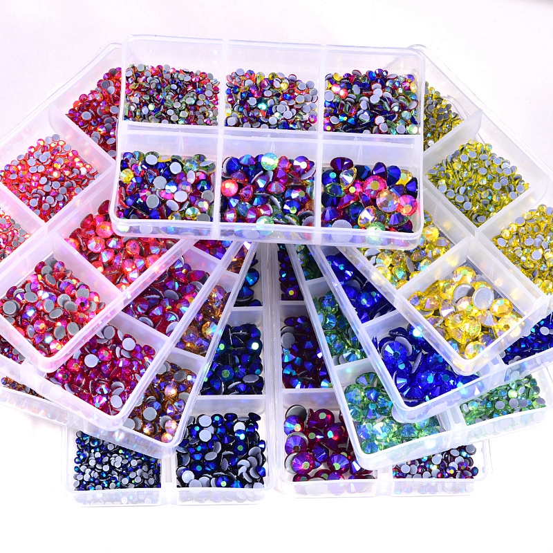 Đá Đính Móng Tay Pha Lê Lấp Lánh Nhiều Màu Size ss6-ss20