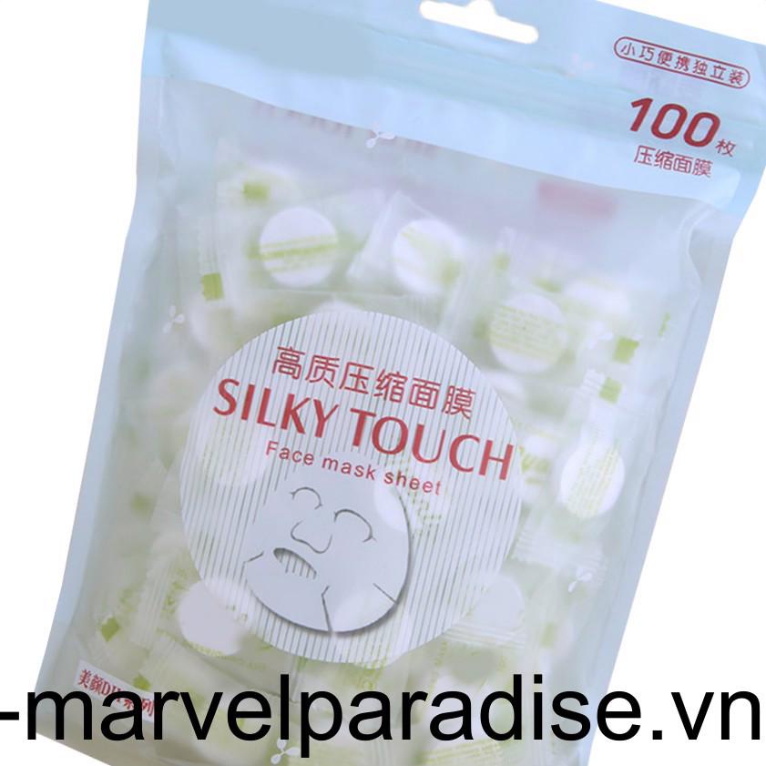 Set 100 Giấy Nén Siêu Mỏng Dưỡng Ẩm Thoáng Khí Không Độc Hại Cho Da Mặt