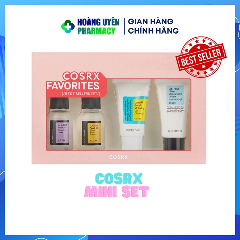 Bộ sản phẩm sữa rửa mặt Cosrx + Toner + Tinh chất và kem dưỡng cho da dầu mụn