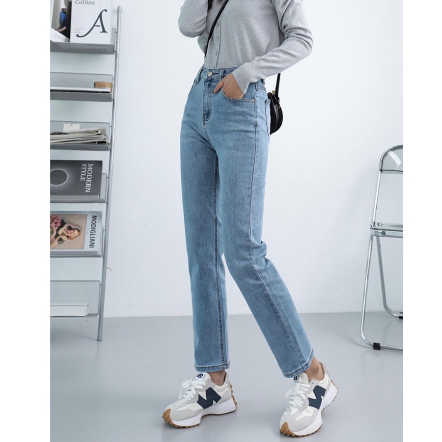 Quần Jean Baggy Nữ Trơn Lưng Cao Dáng Suông, quần bò nữ đi học M285 | BigBuy360 - bigbuy360.vn