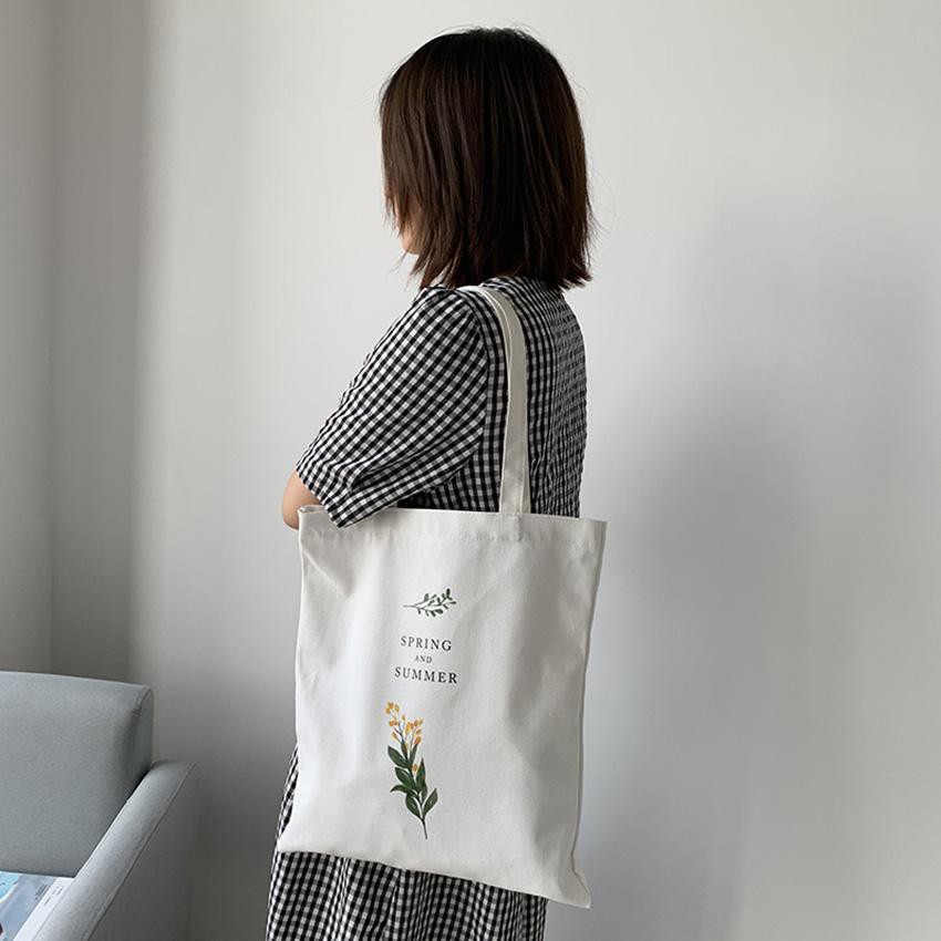 [TẶNG QUÀ XINH] Túi tote vải bố đựng đồ canvas in hình hoa cải phong cách Hàn Quốc