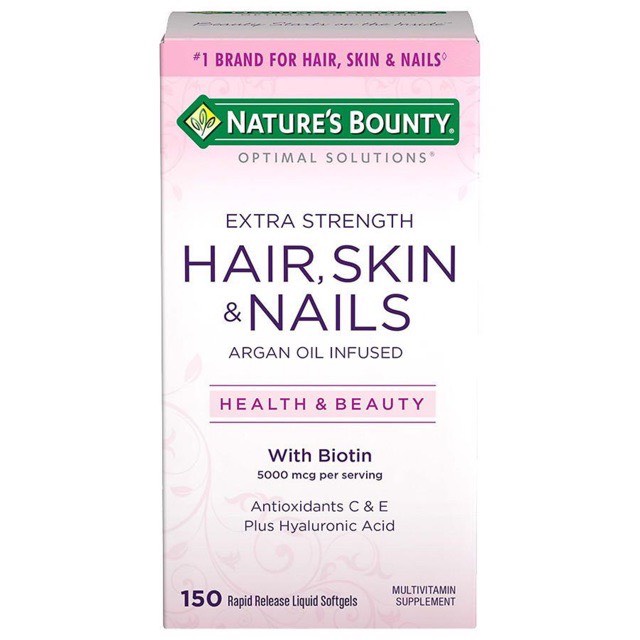 Hair skin nails Viên Uống Đẹp Da, Tóc, Móng Hair Skin Nail Nature's Bounty  150 viên | Shopee Việt Nam