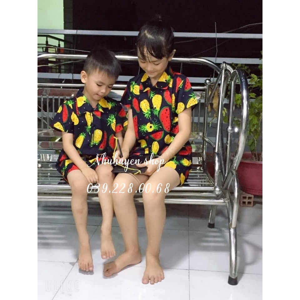(chất kate thái 1 - kho HCM) bộ dưa dứa đi biển, team - bộ hoa quả, trái cây big size- chuyên sỉ lẻ - nhuhuyen shop
