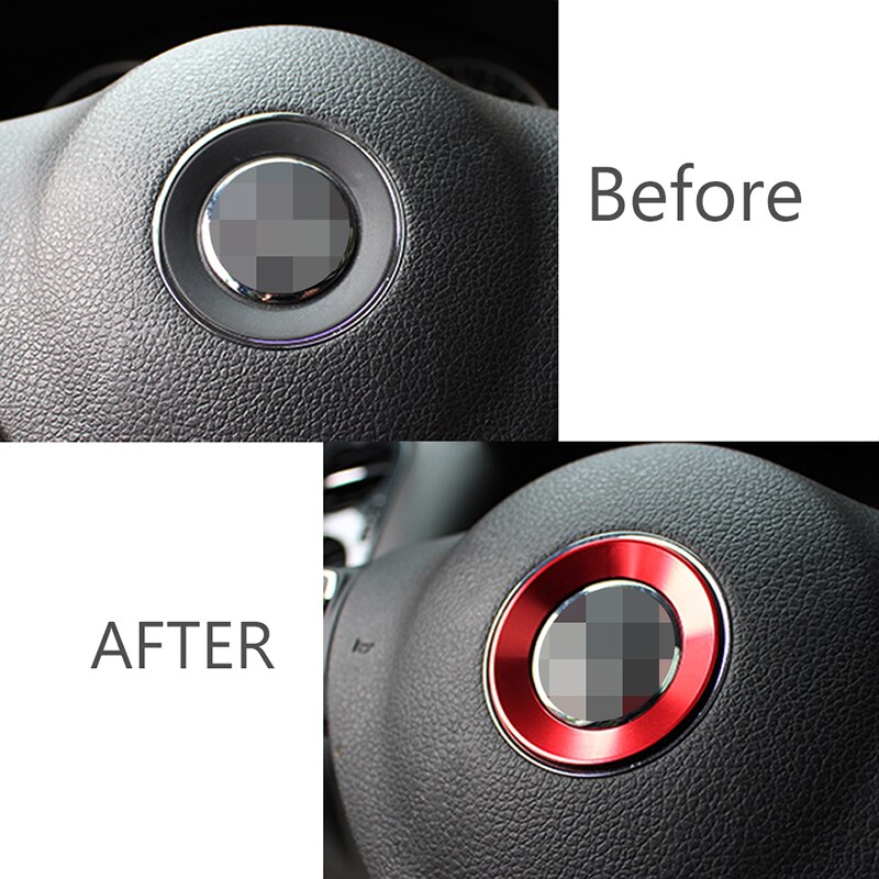 Miếng Dán Hợp Kim Nhôm Trang Trí Vô Lăng Xe Hơi Volkswagen VW Passat b7 b8 Bora POLO GOLF 6 7 Jetta MK6 Tiguan CC Scirocco