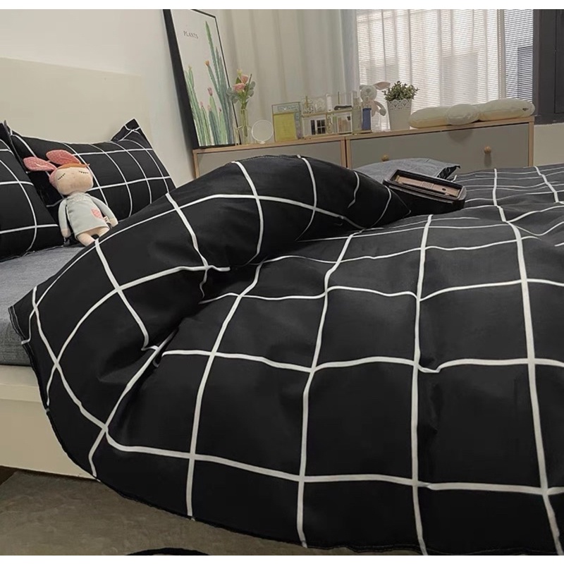 Bộ vỏ chăn ga cotton poly hàng nhập khẩu các mẫu kẻ caro,đủ size ga giường | BigBuy360 - bigbuy360.vn