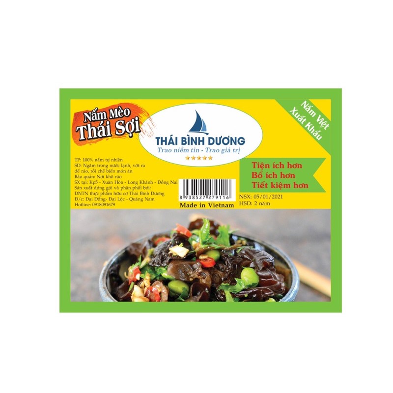 Nấm mèo Hai da 500g-1000g  Thái Bình Dương