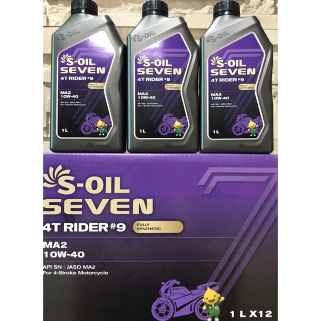 Dầu nhờn động cơ S-Oil Seven 4T Rider 10W40 1Lx12 Dành Cho Xe Côn, Xe số  ( bao bì mới) mua số lượng liên hệ trực tiếp