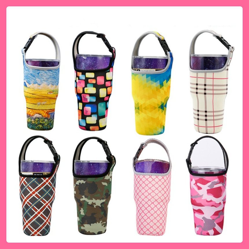 Quai xách vải đựng cốc giữ nhiệt, ly nước cỡ lớn bảo vệ môi trường nhiều hình đẹp xinh