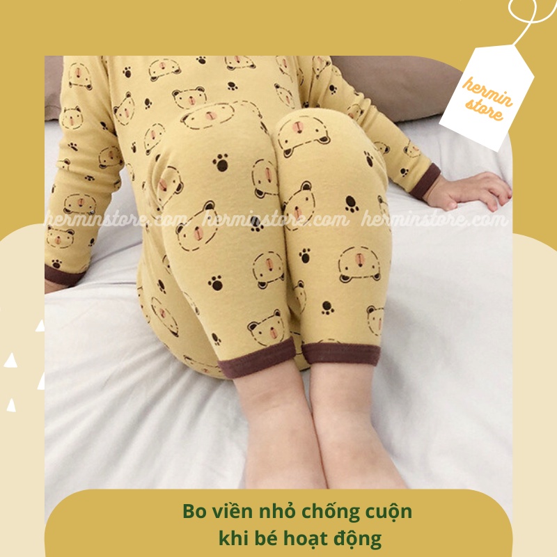 Bộ dài tay cho bé - bộ cotton cho bé giữ nhiệt dày dặn và thấm hút mồ hôi hãng AMBB