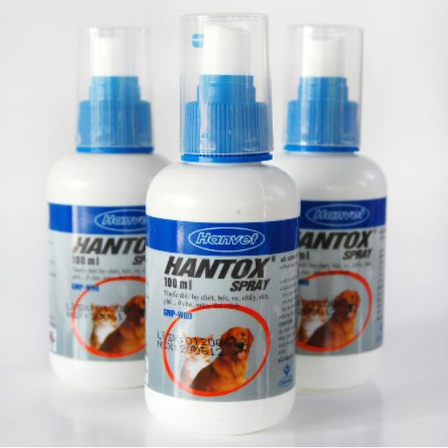 Xịt Hantox Spray diệt ve rận, bọ chét cho chó mèo Lọ 100ml