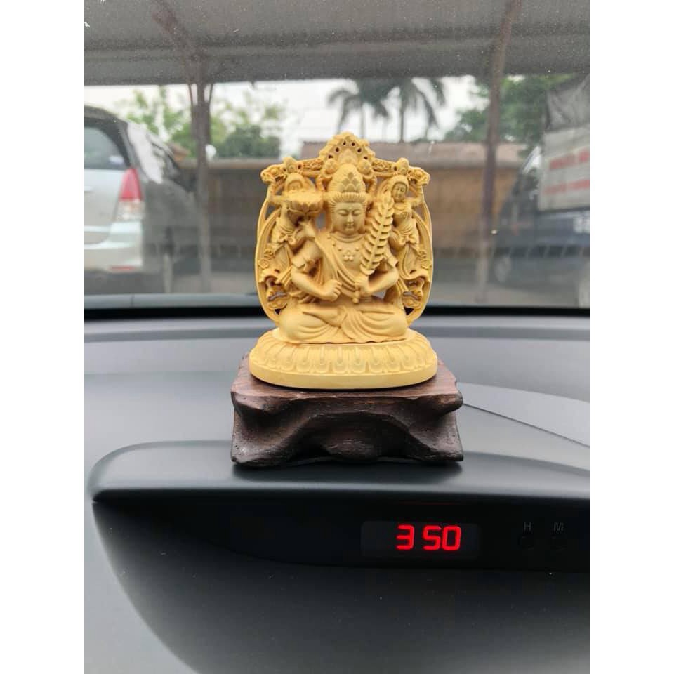 ((SIÊU Khuyến Mại )) Tượng Phật Hư Không Tạng Bồ Tát gỗ Hoàng Dương - TẶNG 1 VÒNG ĐEO TAY - hàng giá tại xưởng