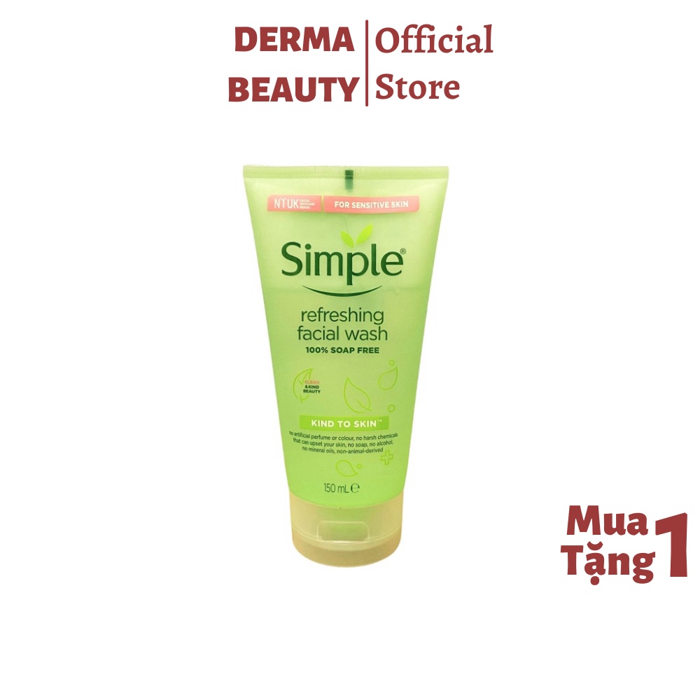 Sữa Rửa Mặt Simple Dịu Nhẹ Giúp Da Sạch Thoáng, Không Chứa Xà Phòng 150ml